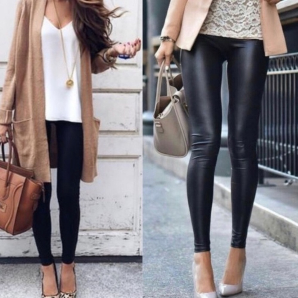 Black Faux Leather Leggings
